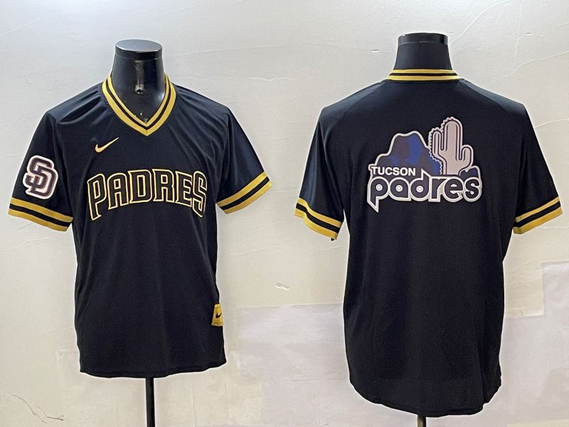 Men San Diego Padres Blank Black Gold Game 2025 Nike MLB Jersey style 9->san diego padres->MLB Jersey